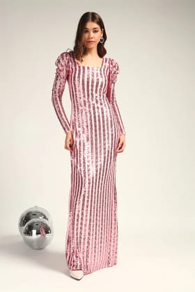 Glow Getter Gown, Queen Pink-XS
