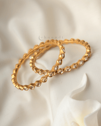 Gold Polish Silver Bangle CHB1120 (Pair)