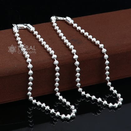 4mm 10.5 925 sterling silver beaded/ball chain anklet bracelet amazing light weight delicate anklets belly dance silver jewelry ank601