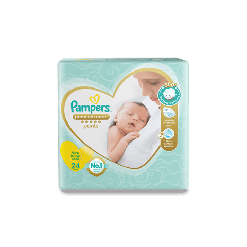 Pampers Premium Care Pants - New Born, 24 Units Pouch