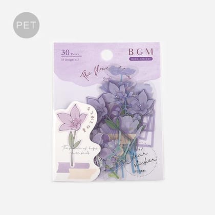 BGM PET Stickers- Purple Flowers Bloom