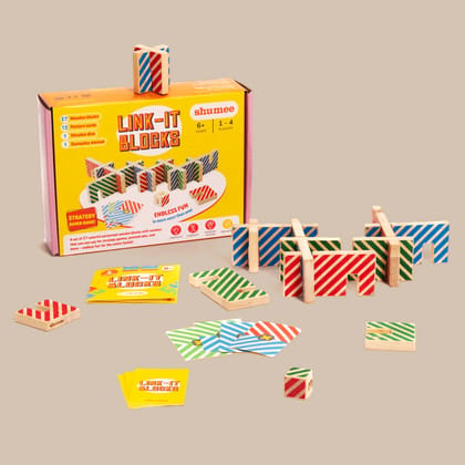 Wooden Block Stacking Card Game | 27 Pieces | 4 Players (6+ Years)