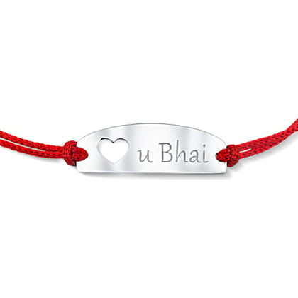 Love You Bhai - 925 Sterling Silver Rakhi for your brother