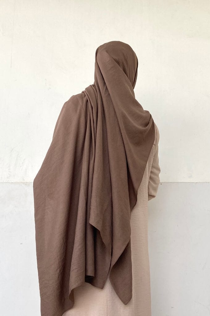 Malaysian Cotton Hijab - Pecan Brown-Pecan Brown