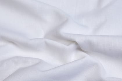 Linen Cotton Blend ,Bleach White, Plain, White, Solid, Men And Women, Unstitched Shirting Or Top Fabric-1 Meter