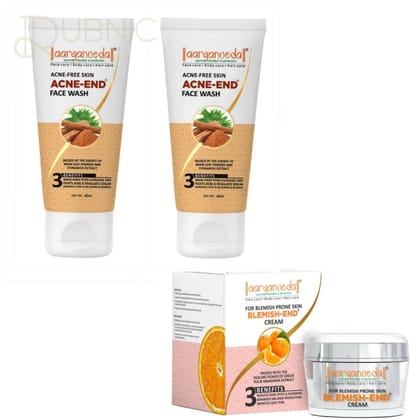 AARYANVEDA Acne-End Face Wash & Blemish-End Cream