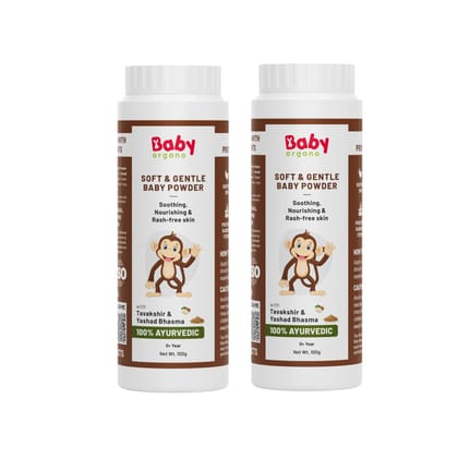 BabyOrgano Soft & Gentle Baby Powder - 100g Pack of 2