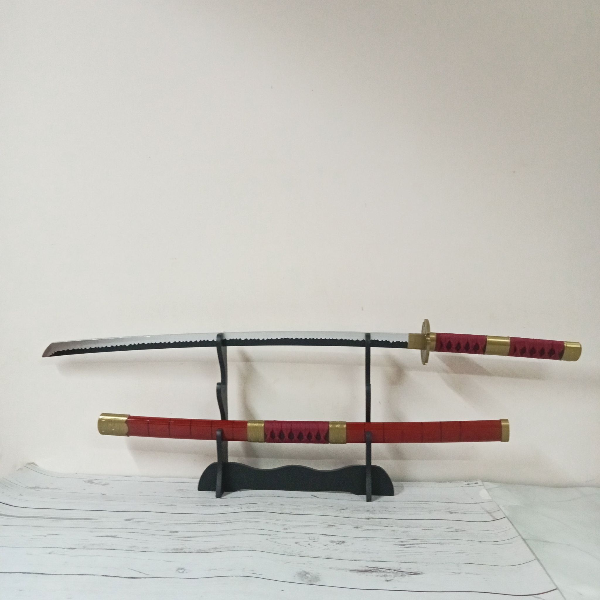 #164 Roronoa zoro's sandai kitetsu wooden Katana[scratch and Dent]