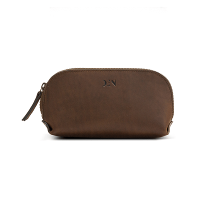 Pouch Bag Buff Crazy Horse Leather Brown-Brown