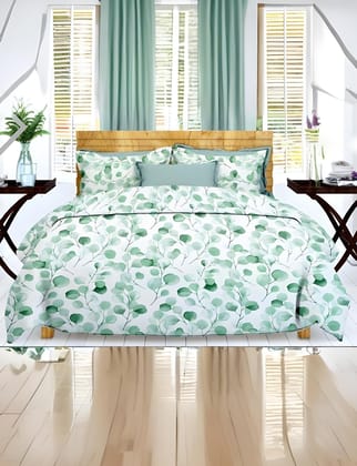 Gres Home Fashions 100% Cotton Bed Sheet for King Size Bed, 1 King Size Bedsheet (2.74m x 2.74m) with 2 Pillow Covers (46cm x 69cm) - Mint Green-Mint Green