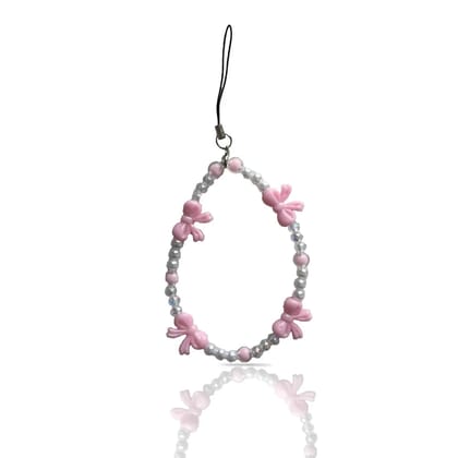 Baby Pink Bows and Beads - Round Phone Charm