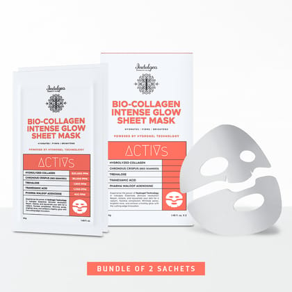 Bio Collagen Intense Glow Hydrating Overnight Sheet Mask-Pack of 2