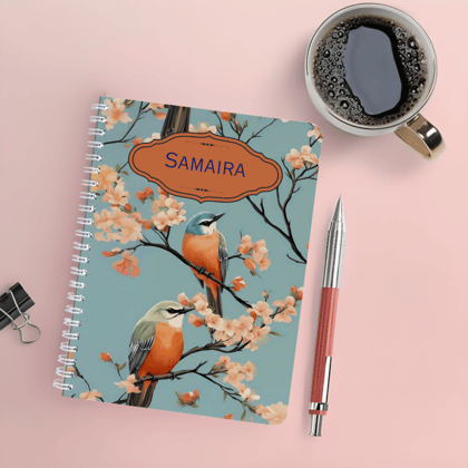 Personalised Notebook - A5 size - Branching Thoughts-Spiral Bound