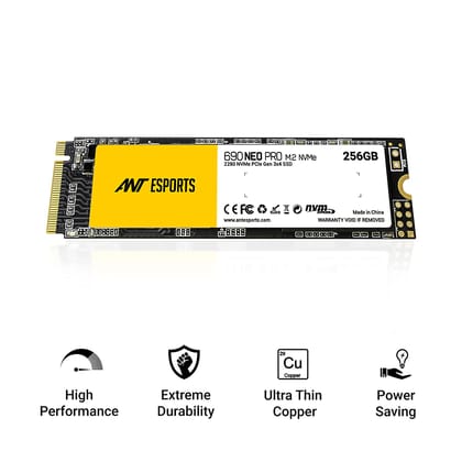 ANT Esports 690 Neo Pro M.2 NVMe 256GB SSD,Speed Upto 1800MB-s of Read, 1100MB-s of Write