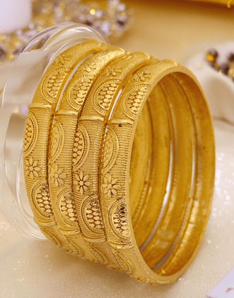 Jewels Kafe One Gram Gold Plated Bangle Set of 4-2.4