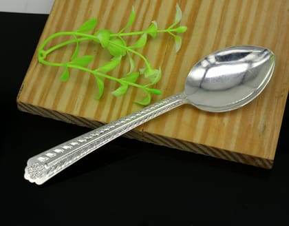 Pure sterling silver handmade solid silver 6" spoon kitchen utensils, vessels, silver has antibacterial properties, keep stay healthy sv58