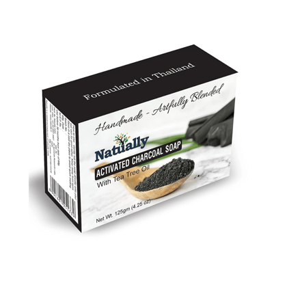 NATUALLY Activated Charcoal Handmade Soap - Deep Cleansing and Purifying | 125g-NATUALLY ACTIVATED CHARCOAL HANDMADE SOAP 125g