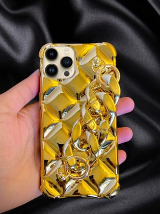 Gold Electroplated Glossy Bracelet Cover-iPhone 14 Pro