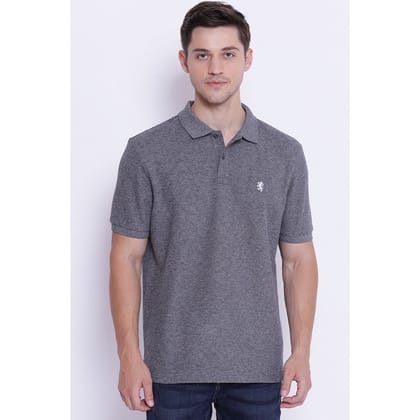 Red Tape Men's Dark Grey Melange Collared T-SHIRT