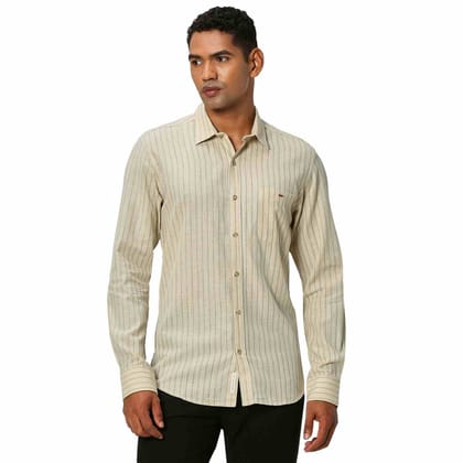 Mufti Beige Pin Stripe Shirt