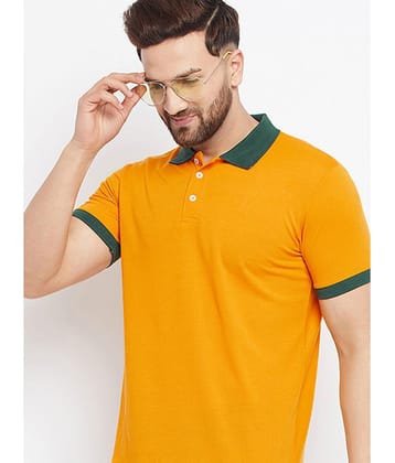 The Million Club - Mustard Cotton Blend Regular Fit Mens Polo T Shirt ( Pack of 1 ) - None