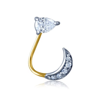 Senco Gold Shiny Moon Diamond Nose Pin