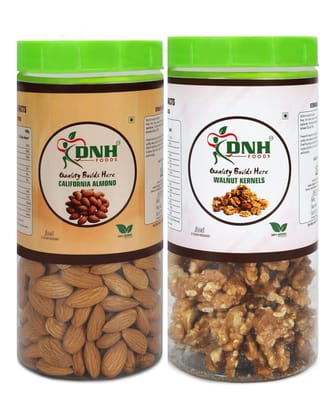 DRY FRUITS COMBO 1 KG PACK 500 X 2 PC         ALMONDS | WALNUT      - High in Vitamin E, Supports Healthy Aging