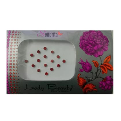 Mini Shiny Red Bindis For Girls-Red
