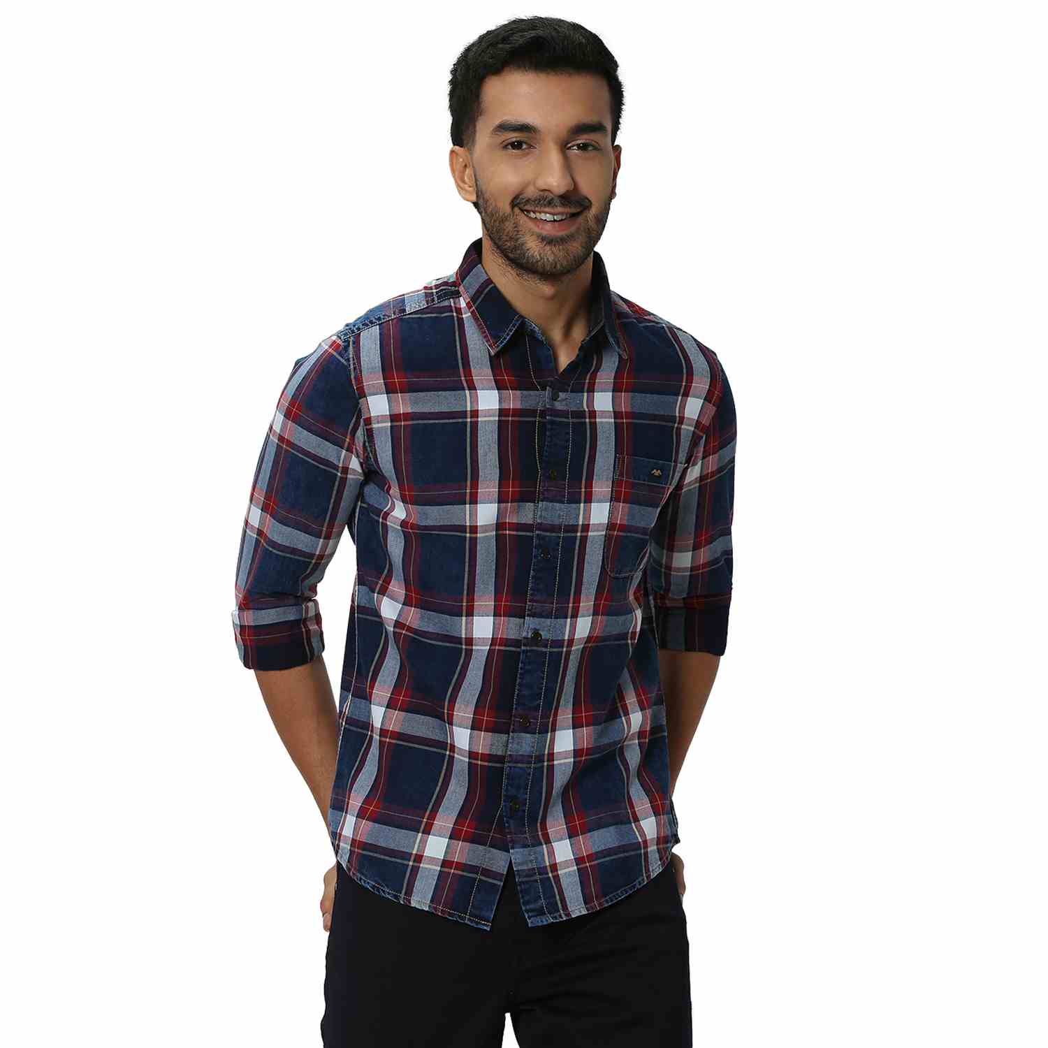 Mufti Indigo Blue Large Check Shirt