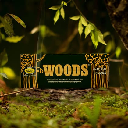 Cycle Pure Woods Natural Incense Sticks || Pack of 2 (50 Agarbatti Sticks) Woody, Sandal-Amber Natural Fragrance for Puja, Meditation || Festive Fresh Vibes