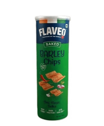 Flaveo Baked Gluten Free Desi Magic Tadka Barley Chips, 150 gm