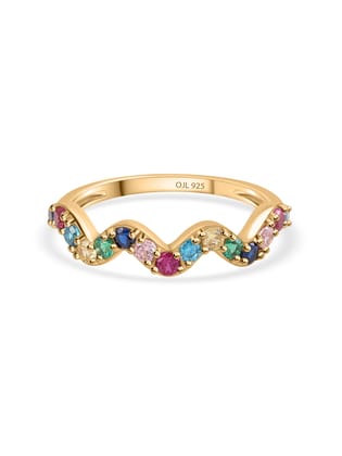 Waves Of Color Gold Ring-10