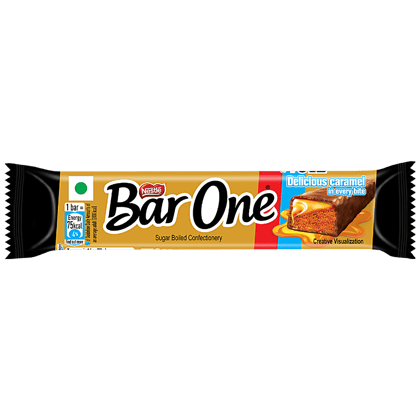 Nestle Chocolate Bar, Bar One, Nougat & Caramel Filled, 20 G Pouch