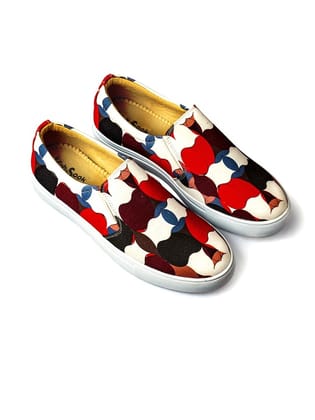 Men Printed Canvas Slip-On Sneakers