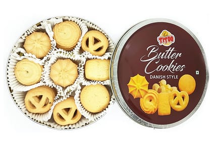 Titoo Danish Butter Cookies, 340 gm Tin