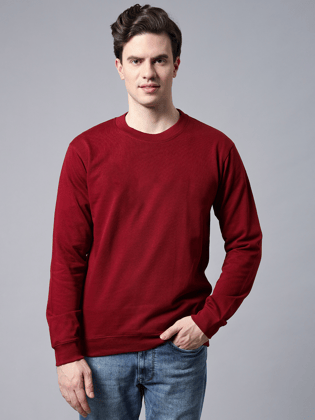 Maroon Basic Sweatshirt-S / Maroon