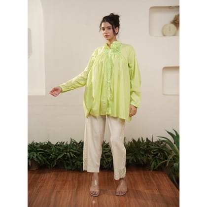 Capsule 13, Floro Green, Beige Khadi-XS