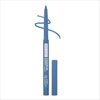 Swiss Beauty Colour Me Happy Eyeliner - 12 Vibrant Shades for Smudge-proof Eyes-Shade No. 1 — BLUE INDIGO