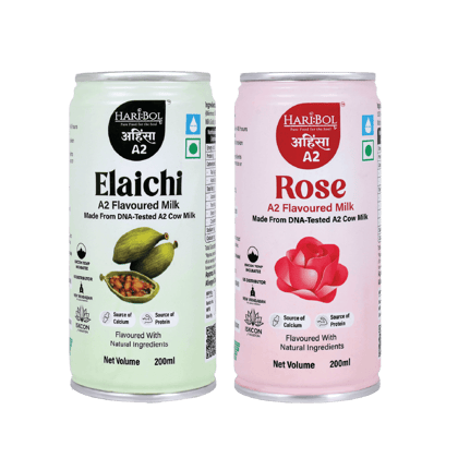 HARIBOL Elaichi & ROSE MILK 200 ML | Pack of 2 | (200ml x 2) 