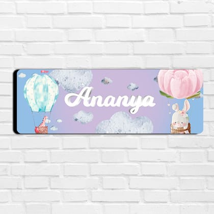 Happy Ballooners Name Plate (Petite) (kids)-Blue Lilac Gradient