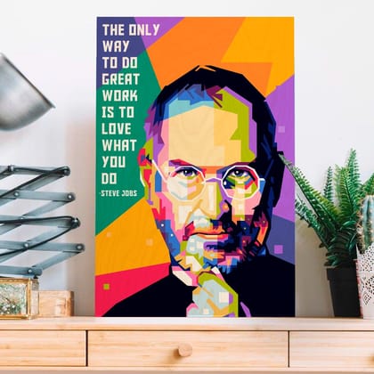 Steve Jobs Wood Print-18x12 Inch