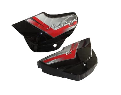 Side Panel / Side Cowl Set Fit For TVS Victor Gx Black (Red Sticker)