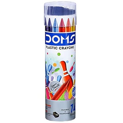 Doms Plastic Crayons (Pack Of 14 Colours)