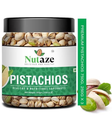 Nutaze Premium Pistachios 750g (250g x 3) | Rare USA Pistachios | 100% Authentic | 100% Natural