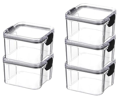 Kuber Industries Extra Small Refrigerator Storage CrisperFridge Container with Airtight Lid-Pack of 5 Transparent-Kuber Industries Extra Small Refrigerator Storage Crisper/Fridge Container with A