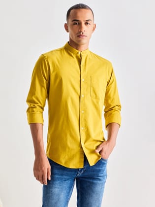 Pure Cotton Mandarin Collar Shirt-M/38