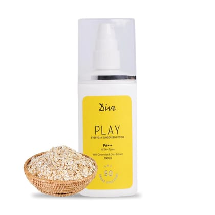 DIVE PLAY EVERYDAY SUNSCREEN LOTION with SPF 50 | PA+++ | Soothes Skin & UVA & UVB Sun Protection | No White Cast & Broad Spectrum Protection | All-day Hydration | Non-Comedogenic | All Skin Type