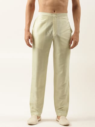 Light Gold Cotton Silk Pant Pajama-XS / Waist Size 30