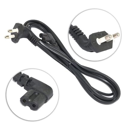 2 Pin Power Cord 1.3m with L-shaped Adapter for Laptop, Printer