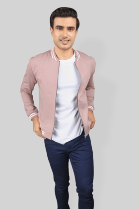 Classic Rose Gold Bomber Jacket for men-XXL / Rose Pink